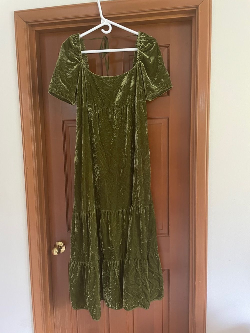 Anthropologie Velvet Tiered Midi Dress